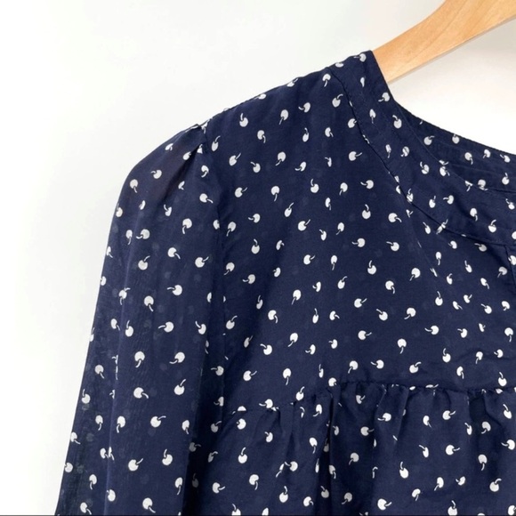 J. CREW Cherry Micro Print Blouse - Picture 9 of 13